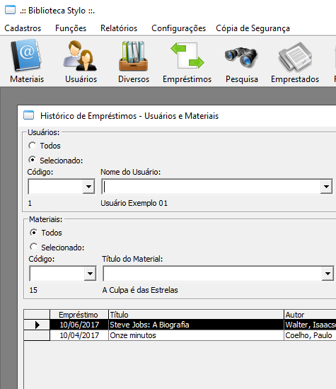 Interface do sistema
